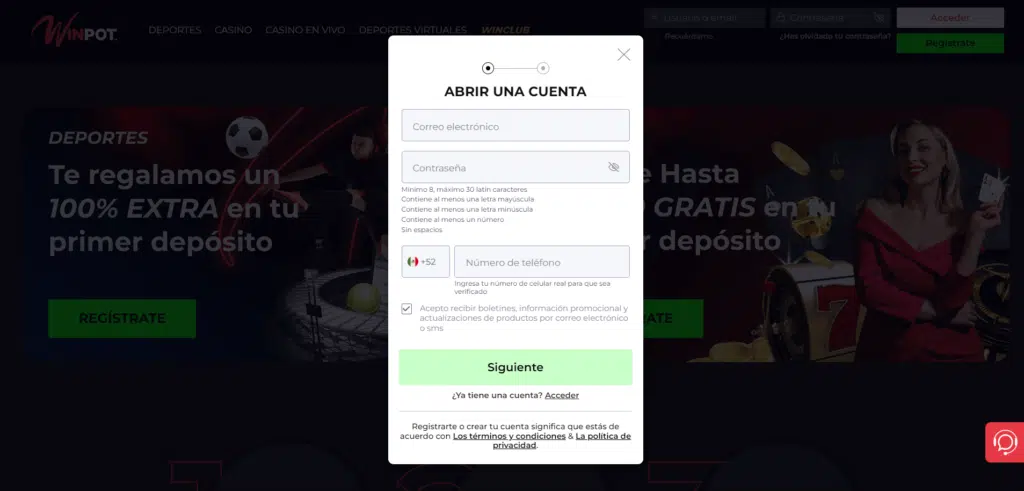 Winpot registro