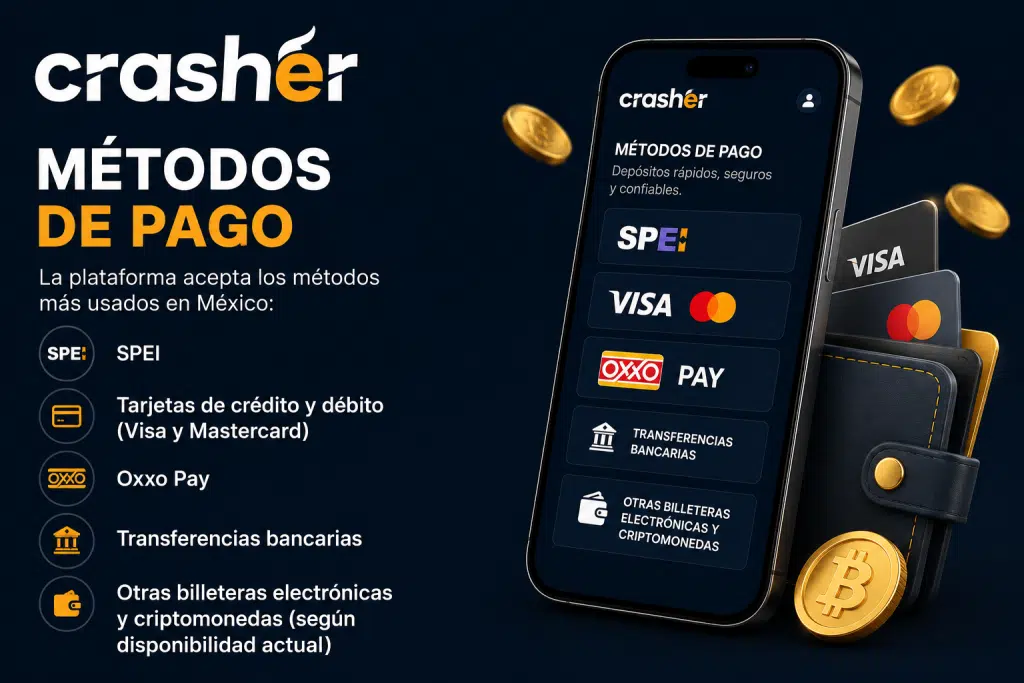 Métodos de pago Crasher MX